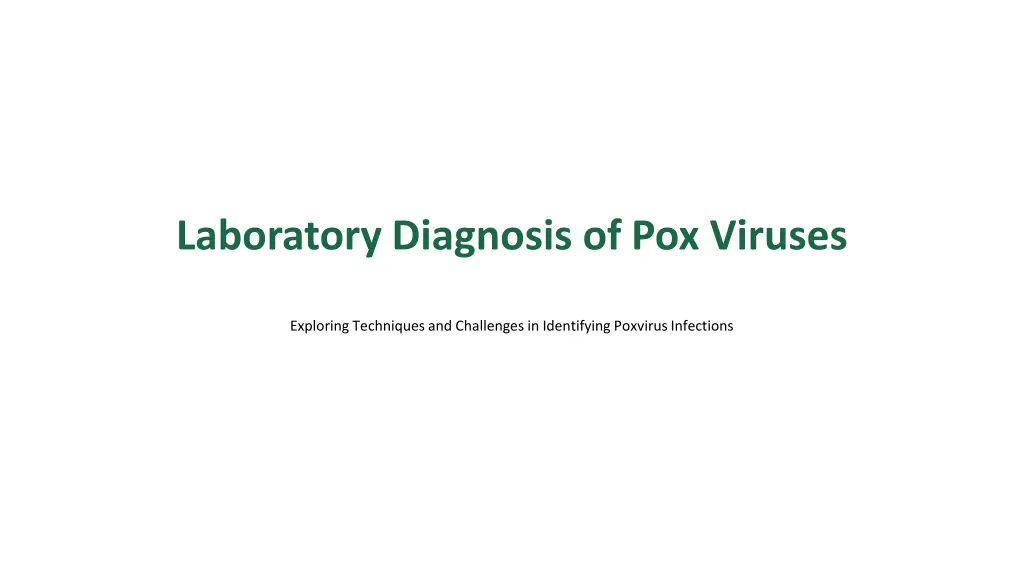 laboratory diagnosis of pox viruses n.w