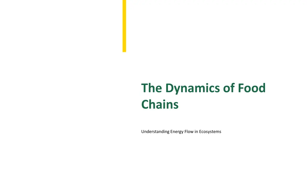 the dynamics of food chains n.w