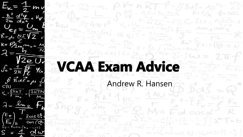 vcaa exam advice andrew r hansen n.w