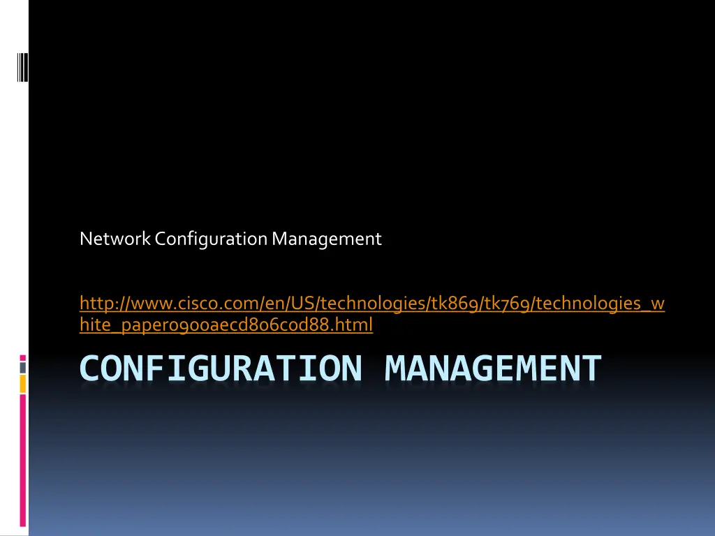 network configuration management n.w