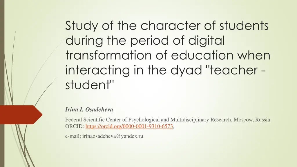 study of the character of students during n.w