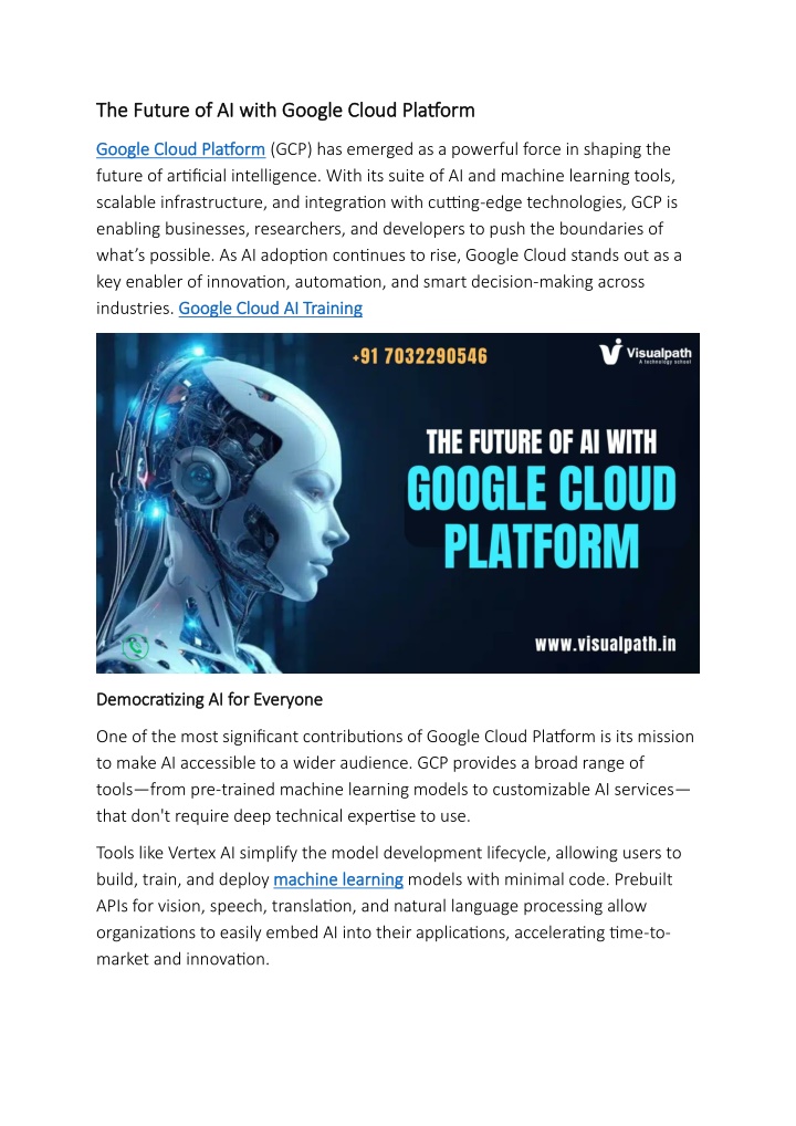 the future of ai with google cloud platform n.w