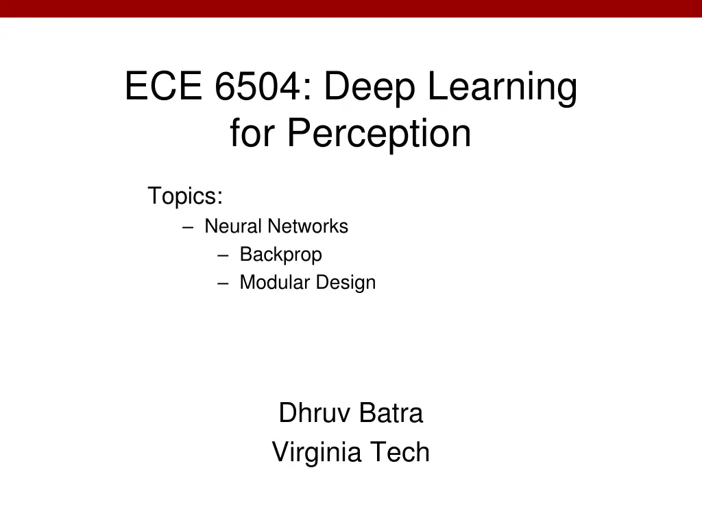 ece 6504 deep learning for perception n.w