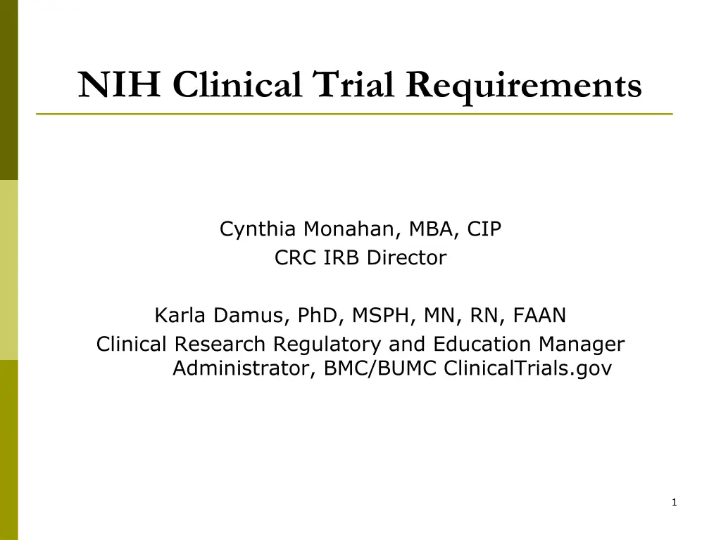 nih clinical trial requirements n.w