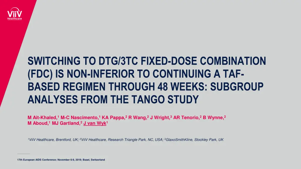 switching to dtg 3tc fixed dose combination n.w