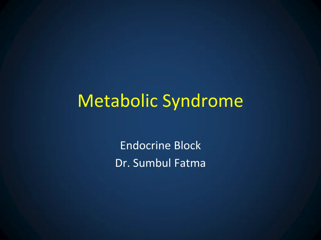 metabolic syndrome n.w
