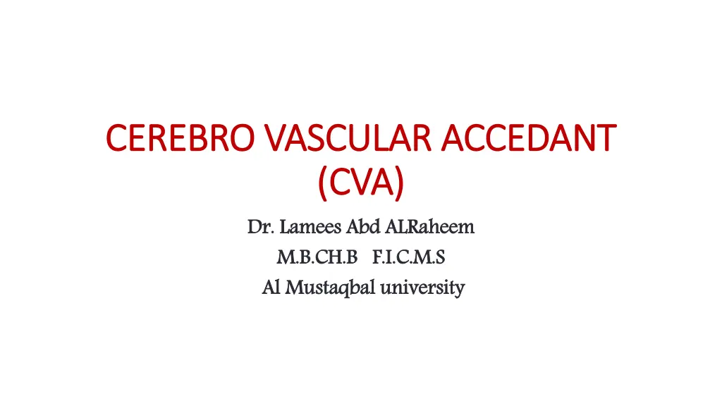 cerebro vascular accedant cerebro vascular n.w