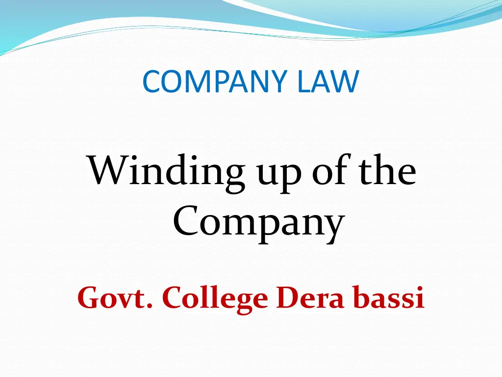 company law n.w