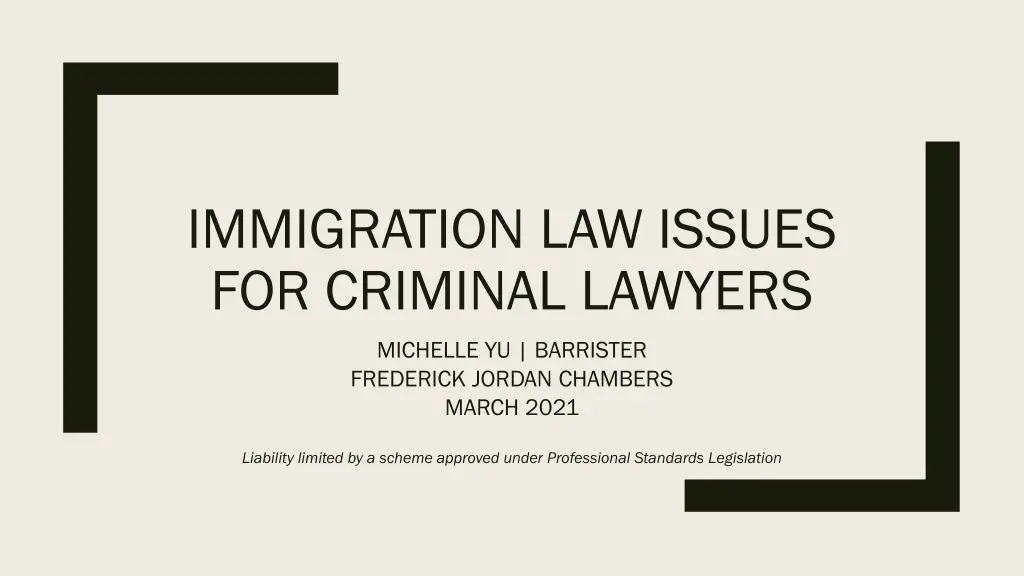 immigration law issues for criminal lawyers n.w
