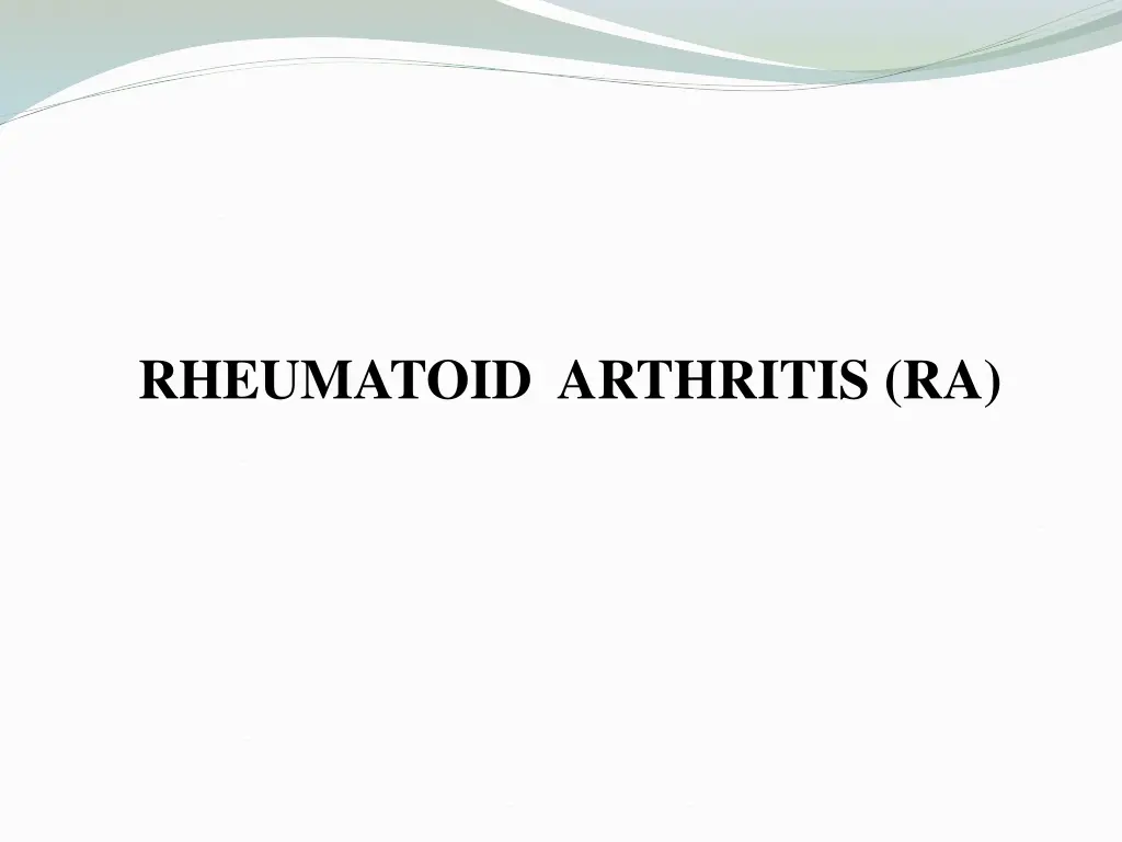 rheumatoid arthritis ra n.w