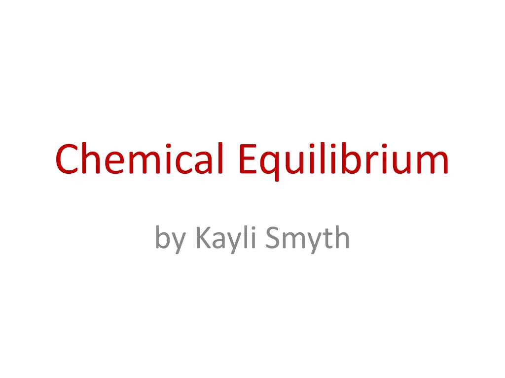 chemical equilibrium n.w