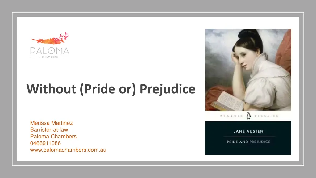 without pride or prejudice n.w