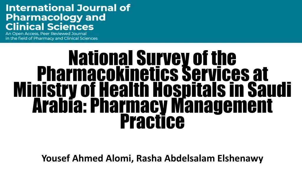 national survey of the pharmacokinetics services n.w
