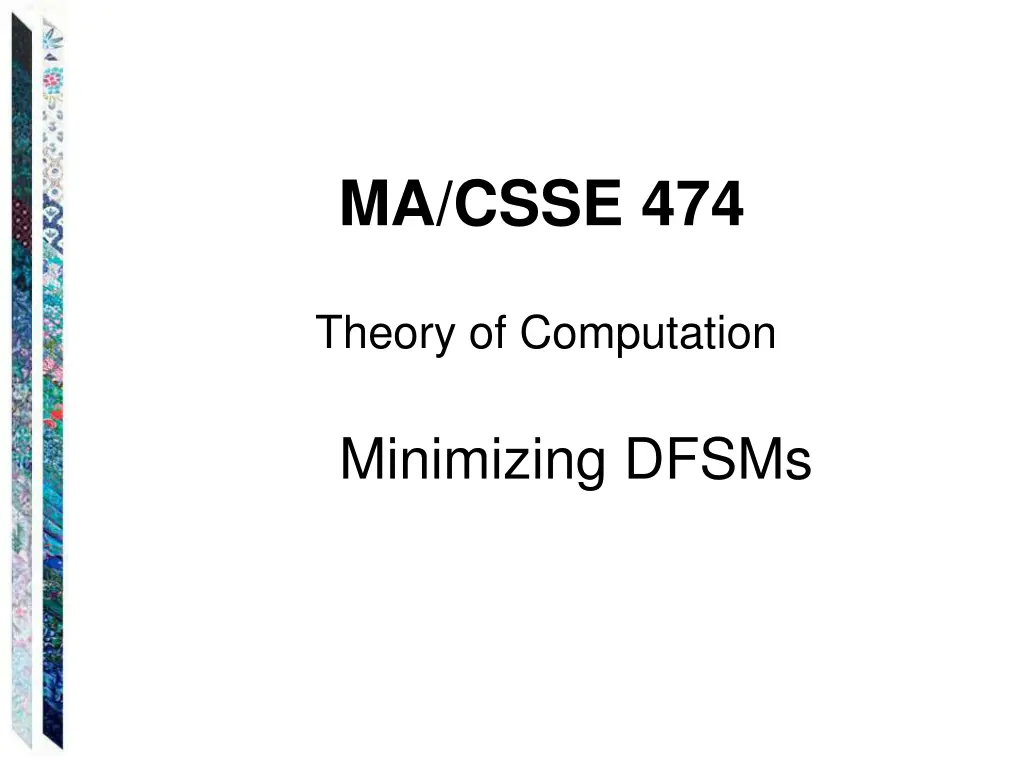 ma csse 474 n.w