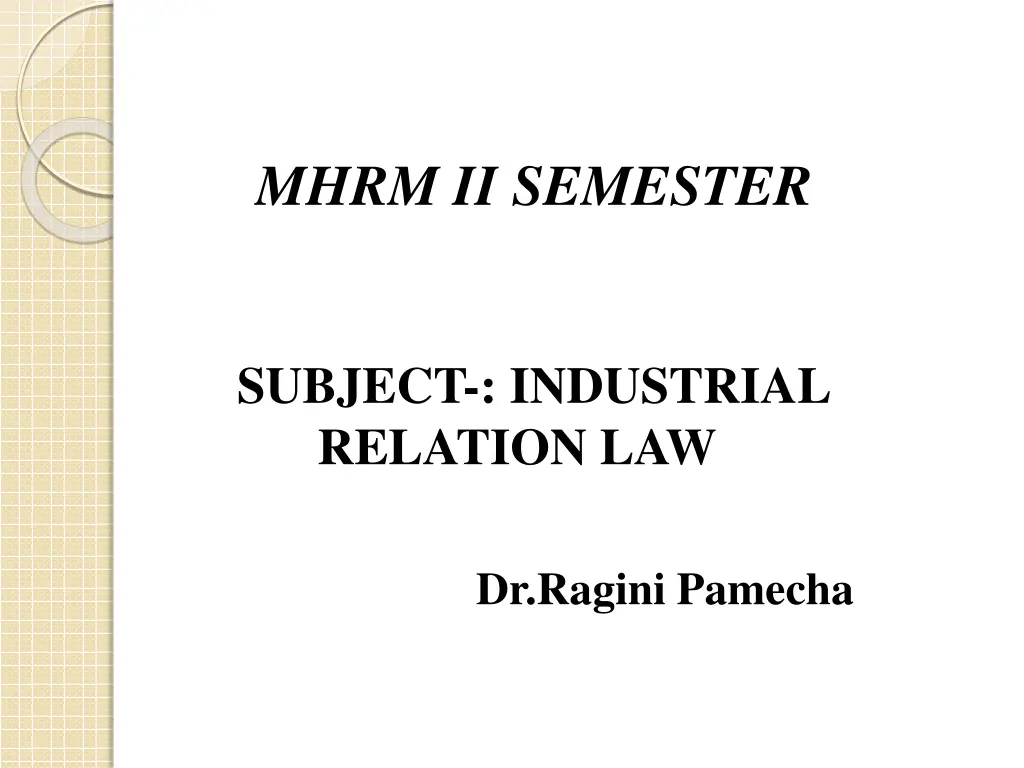 mhrm ii semester n.w
