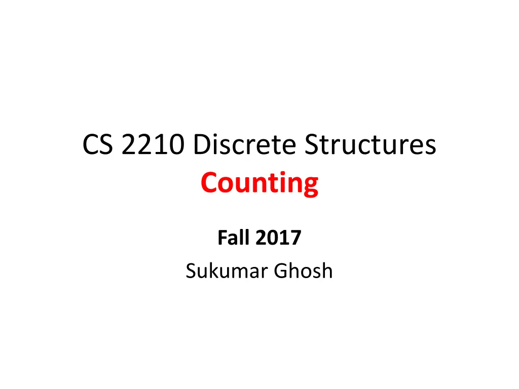 cs 2210 discrete structures counting n.w