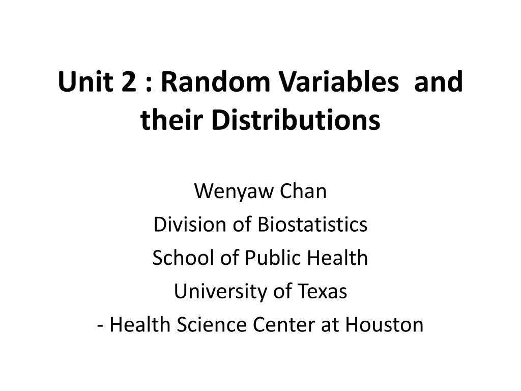 unit 2 random variables and their distributions n.w