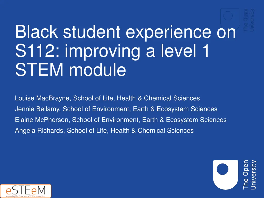 black student experience on s112 improving n.w