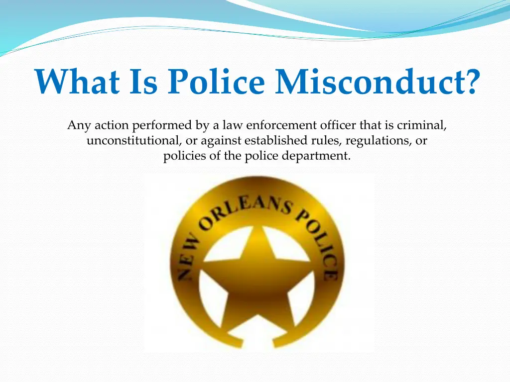 what is police misconduct n.w