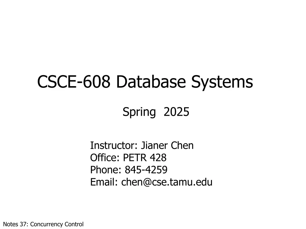 csce 608 database systems n.w