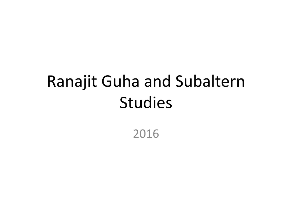 ranajit guha and subaltern studies n.w