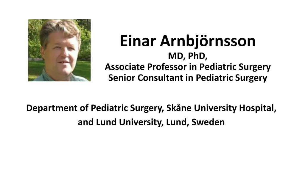 einar arnbj rnsson md phd associate professor n.w