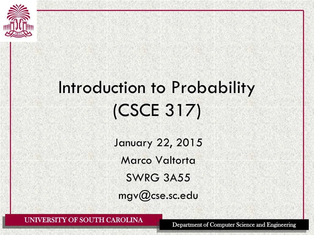 introduction to probability csce 317 n.w