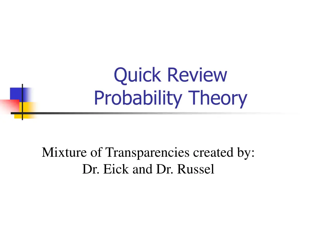 quick review probability theory n.w