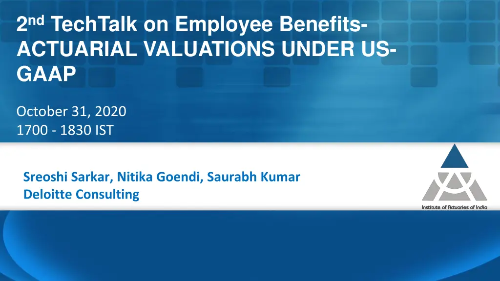 2 nd techtalk on employee benefits actuarial n.w