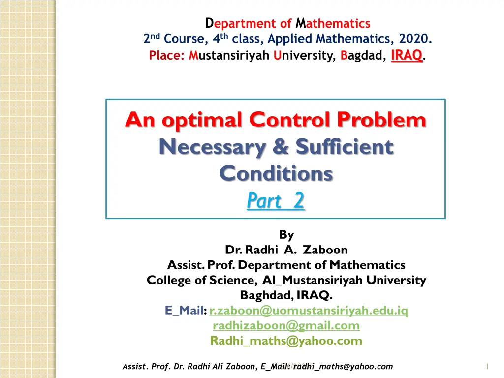 d epartment of m athematics 2 nd course n.w