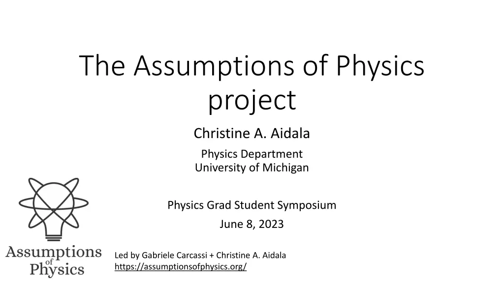 the assumptions of physics project n.w