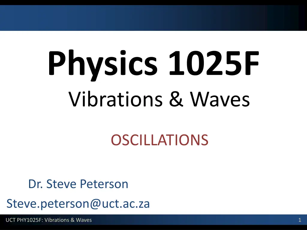 physics 1025f vibrations waves n.w