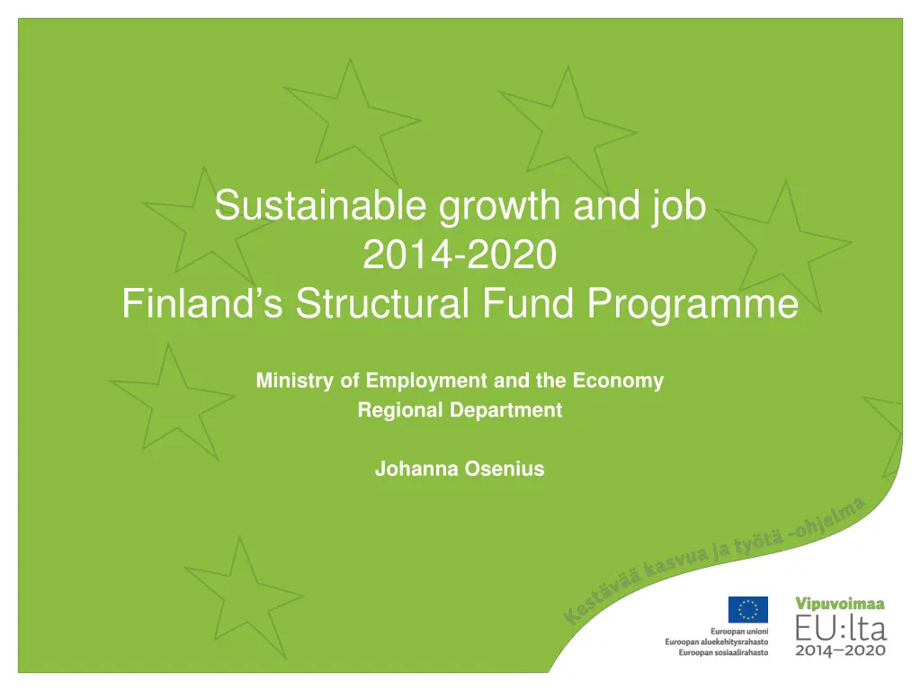 sustainable growth and job 2014 2020 finland n.w