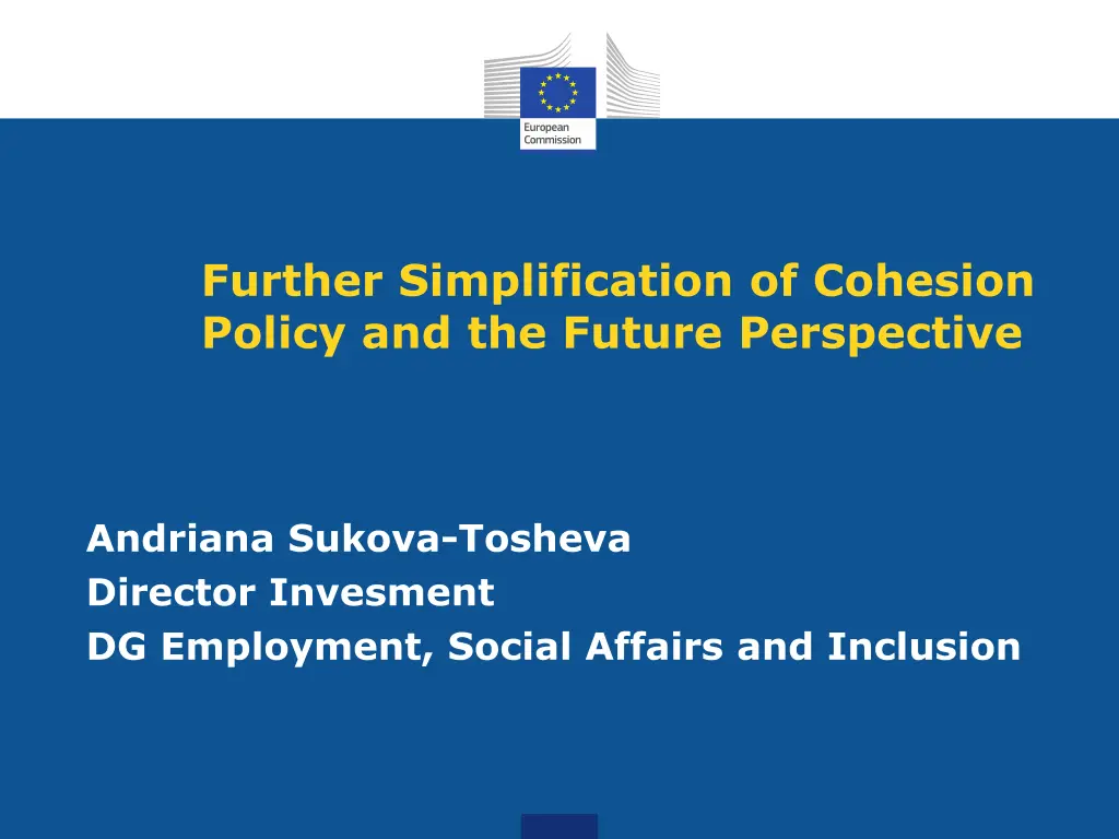 further simplification of cohesion policy n.w