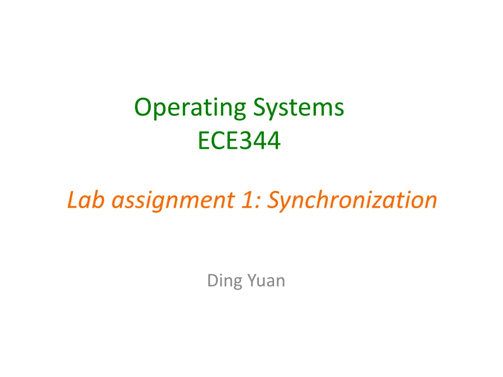 operating systems ece344 n.w
