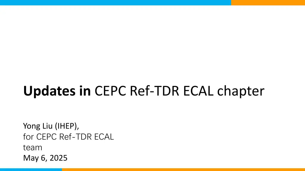 updates in cepc ref tdr ecal chapter n.w