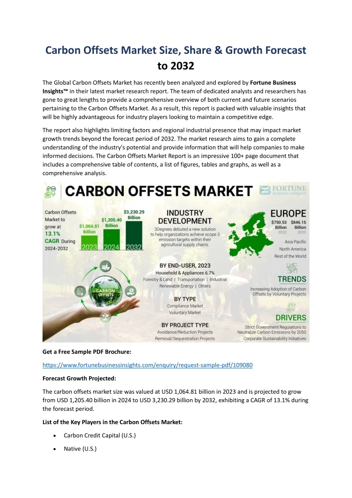 carbon offsets market size share growth forecast n.w