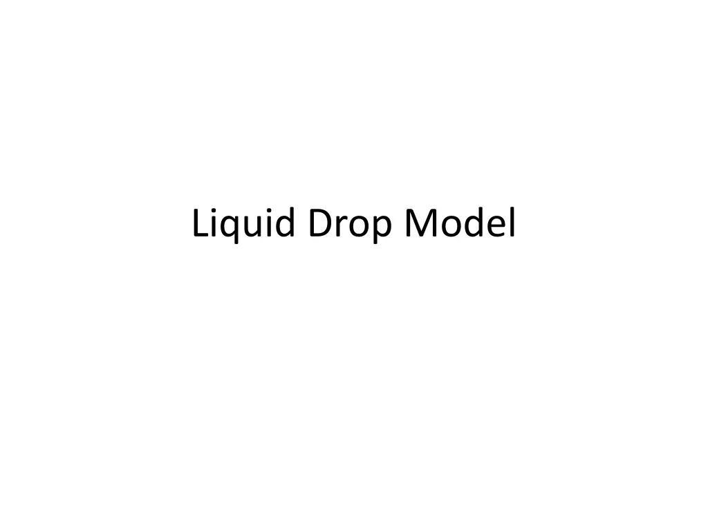 liquid drop model n.w