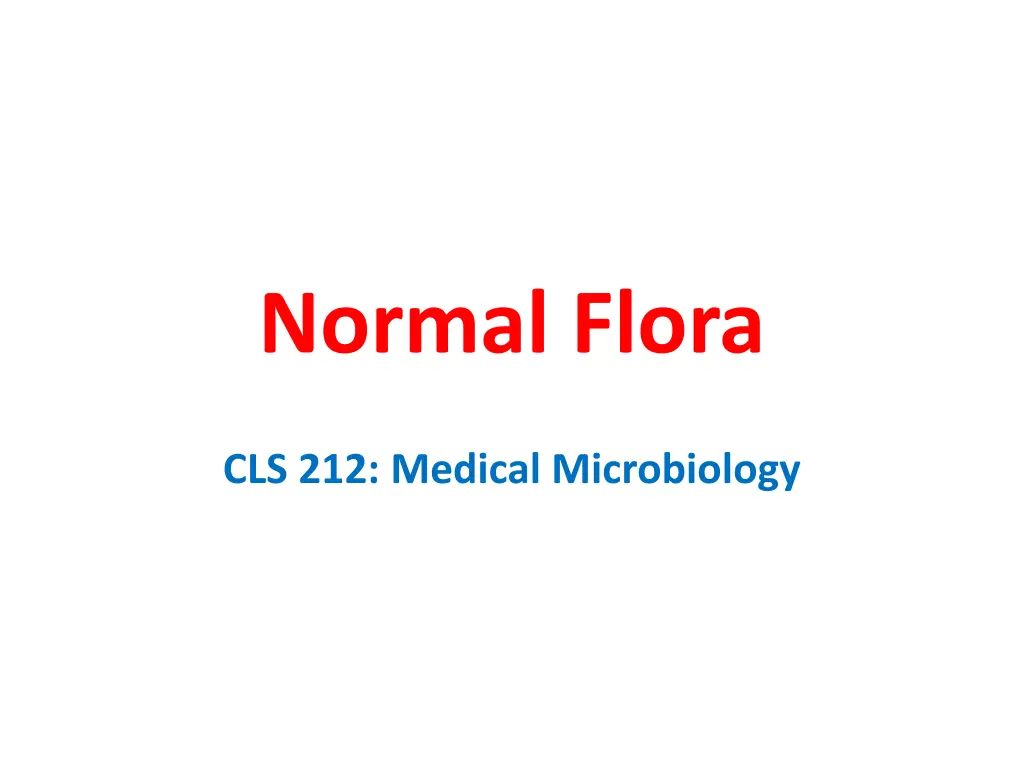 normal flora n.w