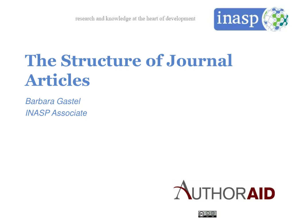the structure of journal articles n.w