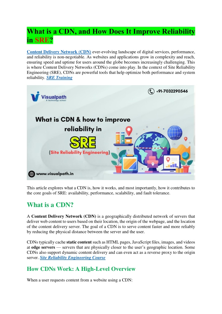 what is a cdn and how does it improve reliability n.w