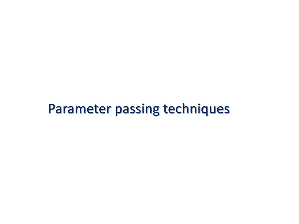 parameter passing techniques n.w