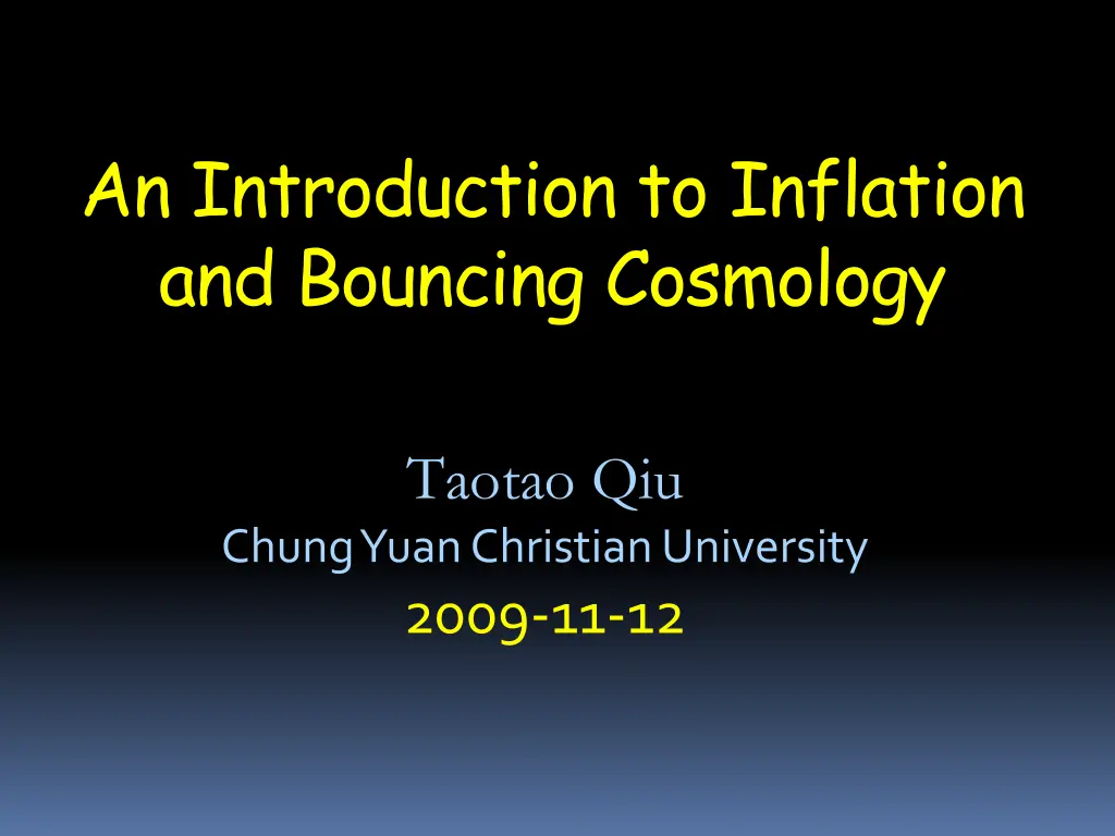 an introduction to inflation and bouncing n.w