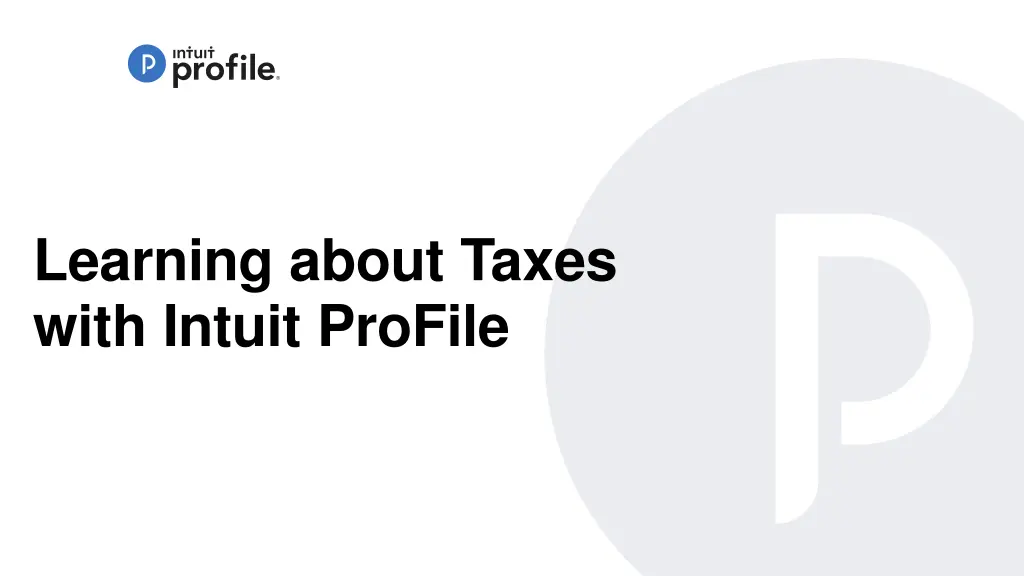 learning about taxes with intuit profile n.w