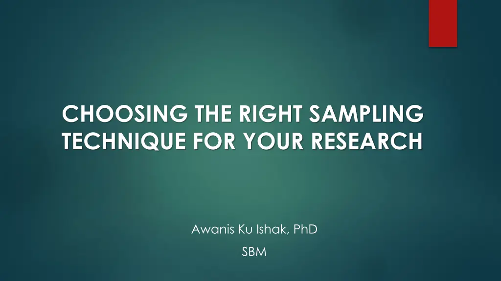 choosing the right sampling technique for your n.w