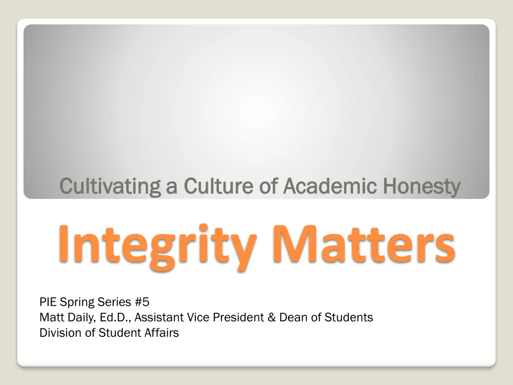 cultivating a culture of academic honesty n.w