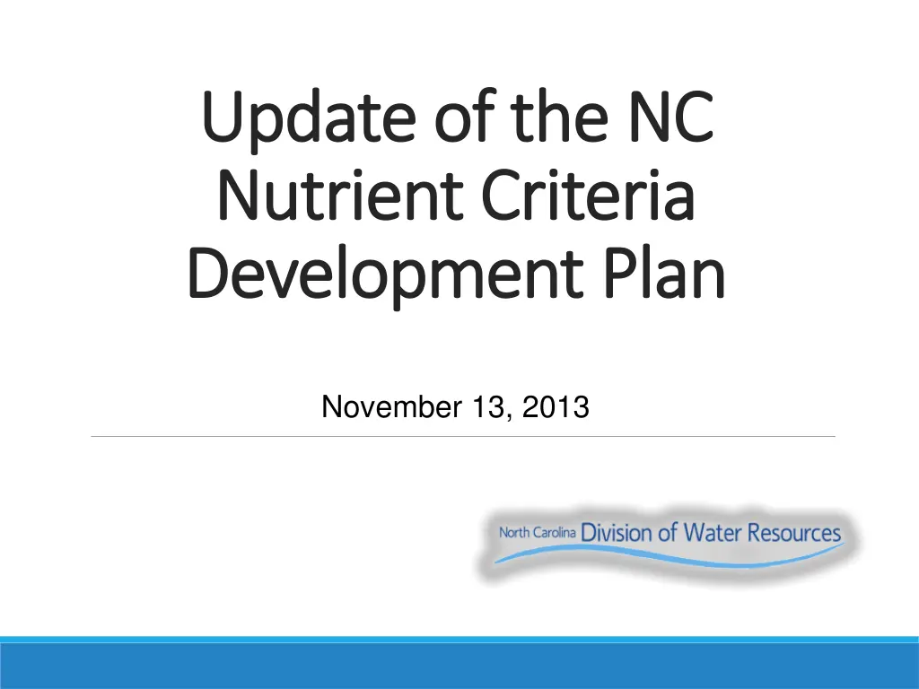 update of the update of the nc nutrient criteria n.w