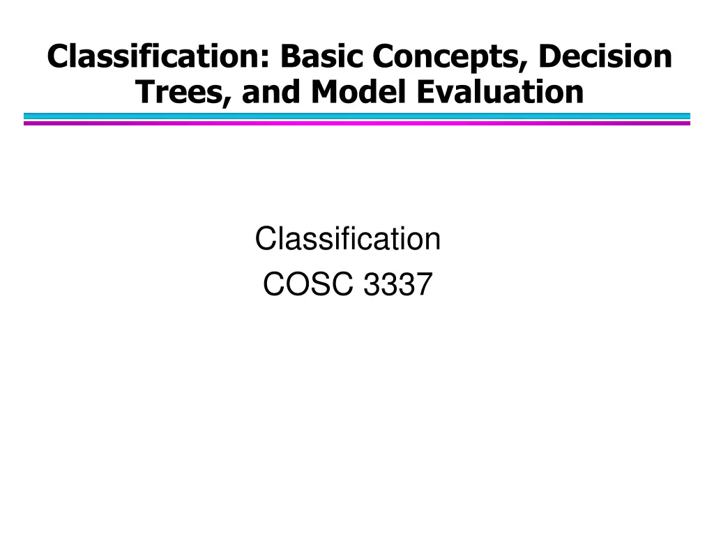 classification basic concepts decision trees n.w