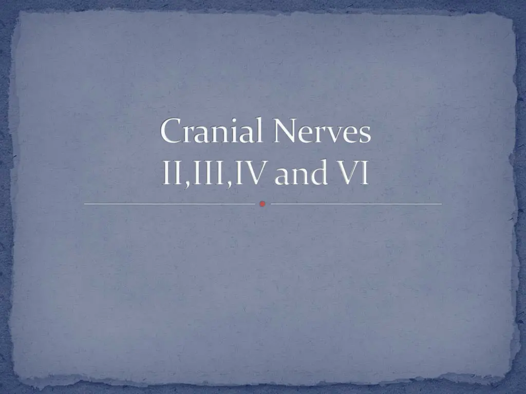 cranial nerves ii iii iv and vi n.w