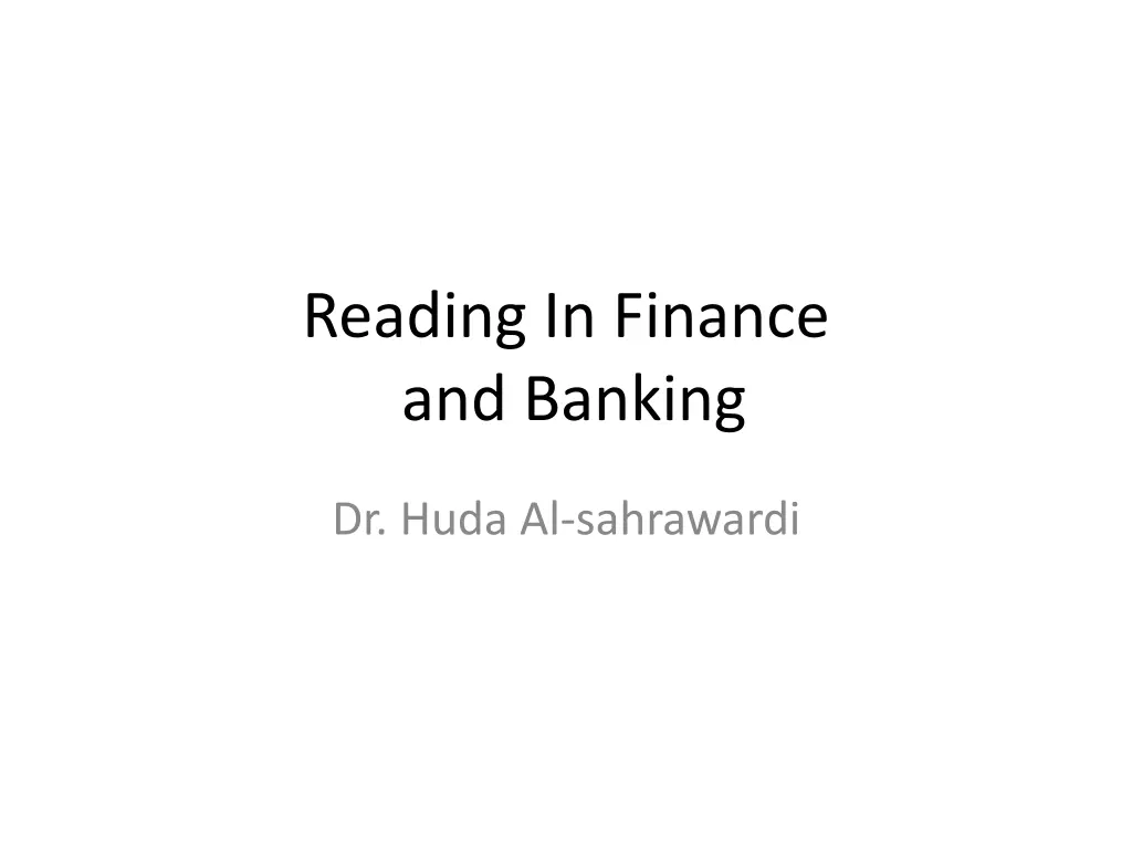 reading in finance and banking n.w